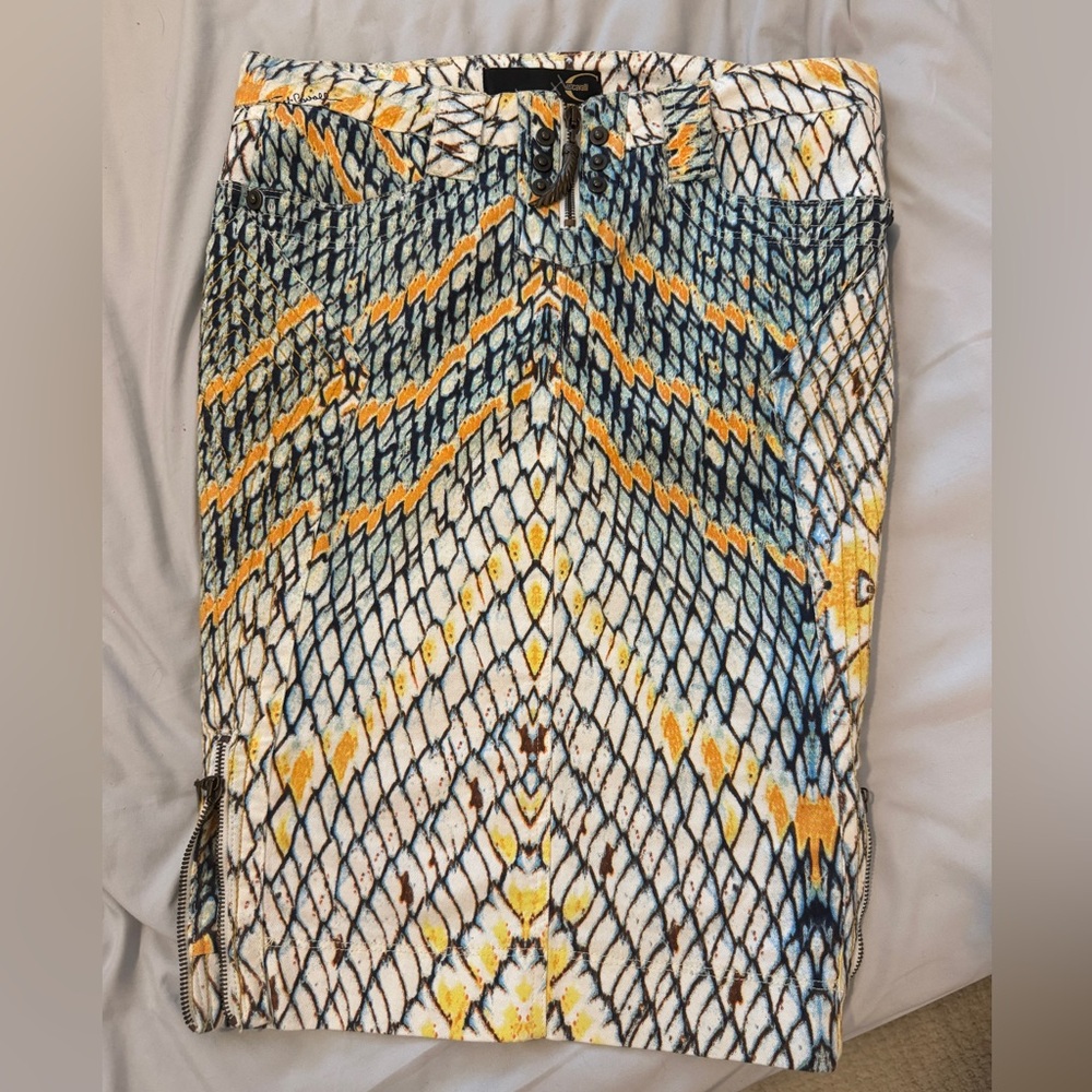 Just Cavalli skirt reptile snake print skirt designer